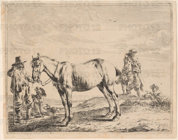A Man Holding a Horse by His Bridle, 1651. Creator: Dirck Stoop.