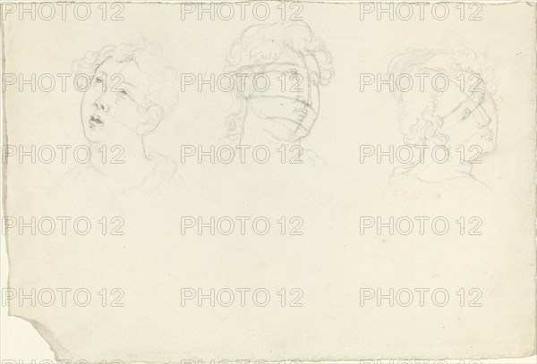 Head of Mary Magdalen and Two Saints (?). Creator: John Flaxman.