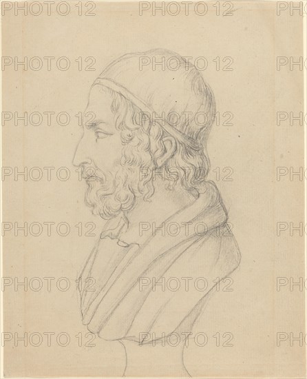 Classical Portrait Bust of a Bearded Man. Creator: John Flaxman.