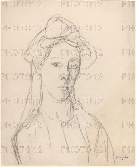 Self-Portrait, probably 1907/1909. Creator: Gwendolen Mary John.