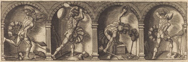 Les divers pourtraicts et figures X, c. 1600. Creator: Master AD.