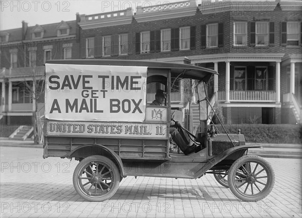 Post Office Department Mail Wagons, 1916. Creator: Harris & Ewing.