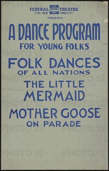 A Dance Program for Young Folks, New York, 1937. Creator: Unknown.