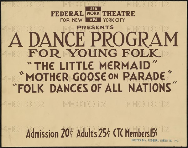 A Dance Program for Young Folks, New York, 1937. Creator: Unknown.