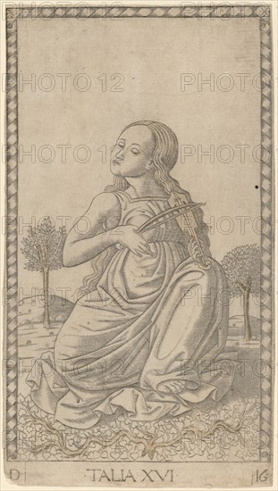 Talia (Thalia), c. 1465. Creator: Master of the E-Series Tarocchi.