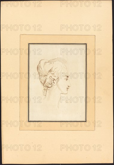 Head of a Woman, published 1782. Creator: Johann Gottlieb Prestel.