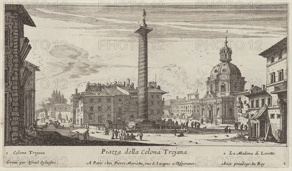 Piazza della Colona Trojana, 1640-1660. Creator: Israel Silvestre.