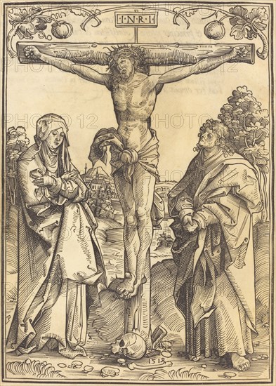 Christ on the Cross with Mary and John, 1514. Creator: Wolf Traut.