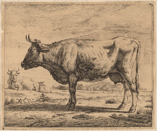 Two Cows and a Sheep, c. 1657/1659. Creator: Adriaen van de Velde.