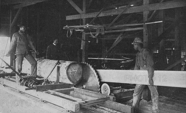 In the school's sawmill, 1904. Creator: Frances Benjamin Johnston.