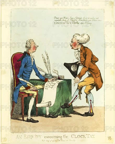 An Enquiry Concerning the Clock Tax, 1797. Creator: Charles Ansell.