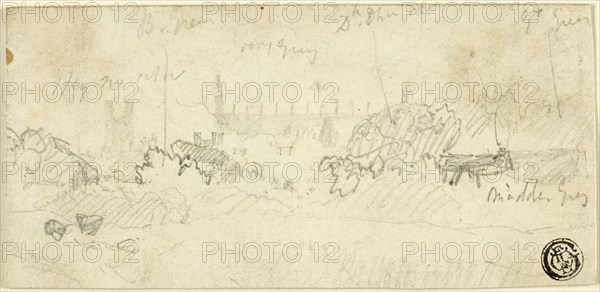 Sketch of Landscape with Cathedral, n.d. Creator: John Sell Cotman.
