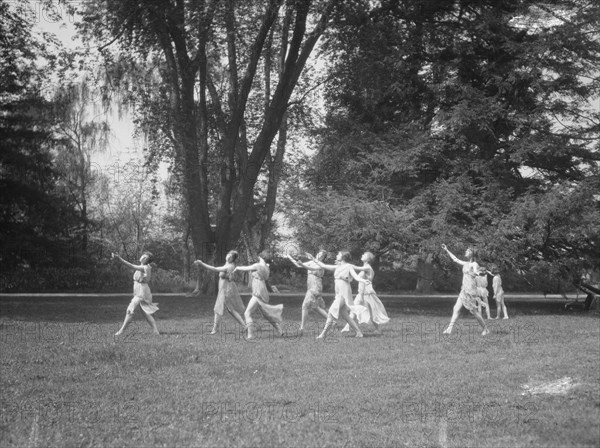 Elizabeth Duncan dancers and children, 1920 Creator: Arnold Genthe.