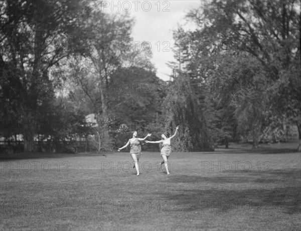 Elizabeth Duncan dancers and children, 1920 Creator: Arnold Genthe.
