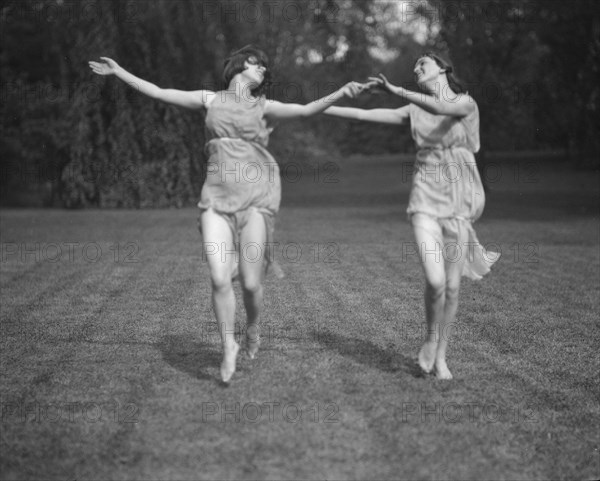 Elizabeth Duncan dancers and children, 1920 Creator: Arnold Genthe.