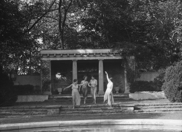 Elizabeth Duncan dancers and children, 1927 Creator: Arnold Genthe.