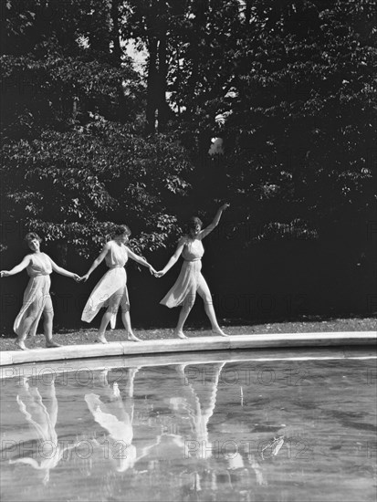 Elizabeth Duncan dancers and children, 1927 Creator: Arnold Genthe.