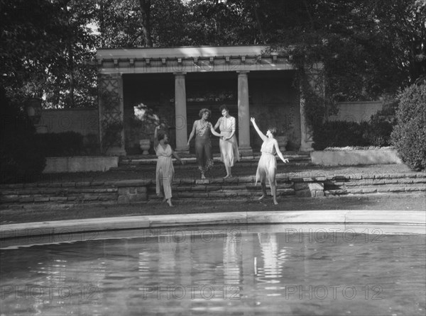 Elizabeth Duncan dancers and children, 1927 Creator: Arnold Genthe.