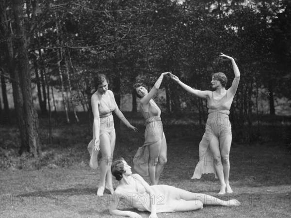 Elizabeth Duncan dancers and children, 1929 Creator: Arnold Genthe.