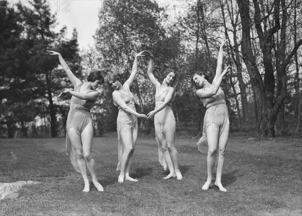 Elizabeth Duncan dancers and children, 1929 Creator: Arnold Genthe.