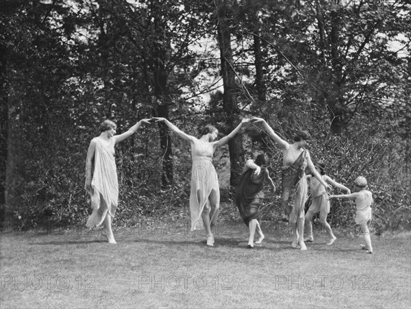 Elizabeth Duncan dancers and children, 1929 Creator: Arnold Genthe.