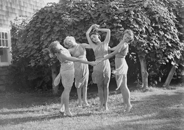 Elizabeth Duncan dancers and children, 1936 Creator: Arnold Genthe.