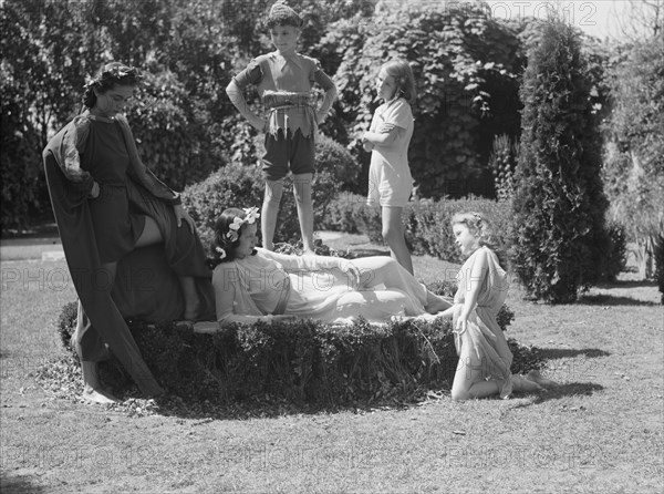 Elizabeth Duncan dancers and children, 1941 Creator: Arnold Genthe.