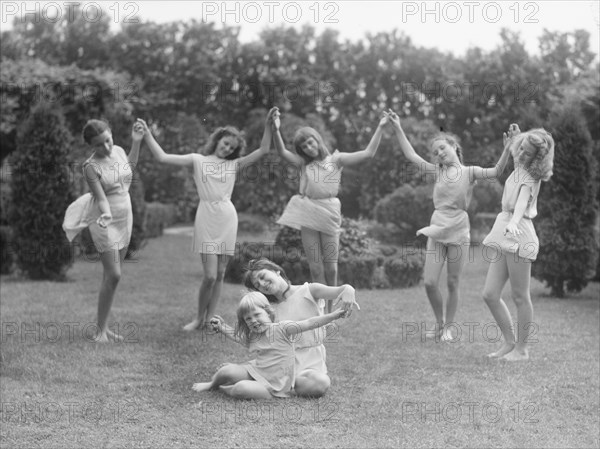 Elizabeth Duncan dancers and children, 1941 Creator: Arnold Genthe.