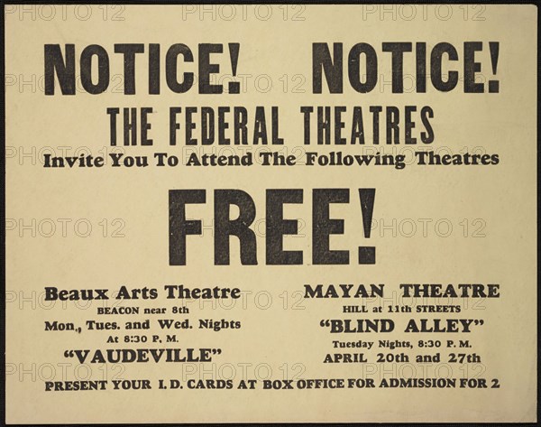 Theatre poster, Los Angeles, Los Angeles, [193-]. Creator: Unknown.