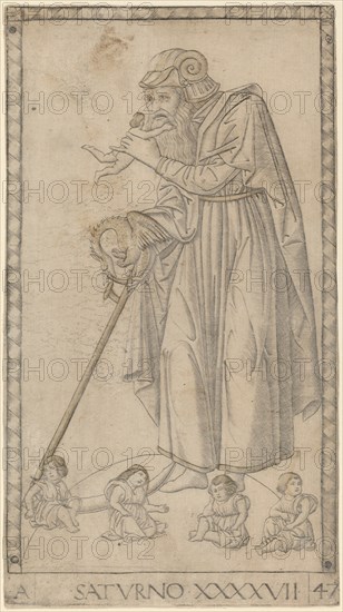 Saturno (Saturn), c. 1465. Creator: Master of the E-Series Tarocchi.