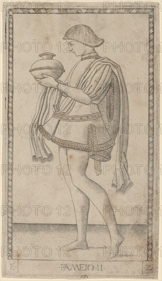 Fameio (Servant), c. 1465. Creator: Master of the E-Series Tarocchi.