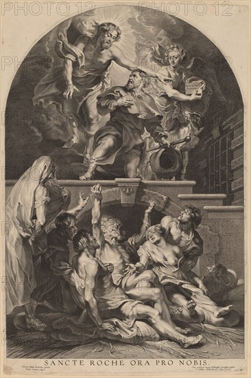 Jesus Christ Appearing to Saint Roch, 1626. Creator: Paulus Pontius.