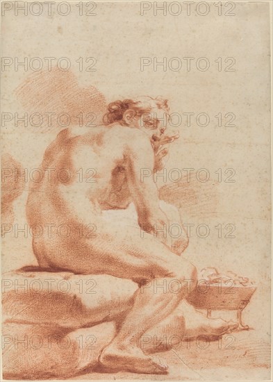 A Young Man Warming Himself at a Brazier. Creator: Gaetano Gandolfi.