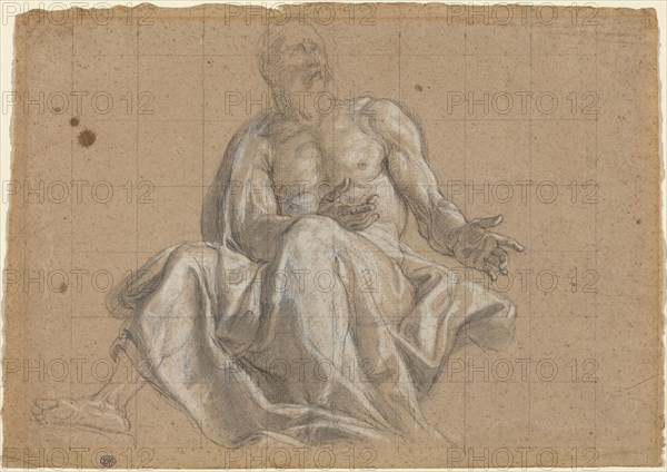 An Elderly Man in Classical Drapery, 18th century. Creator: Unknown.