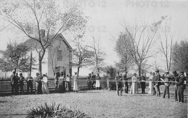 Class in outdoor geometry, 1904. Creator: Frances Benjamin Johnston.