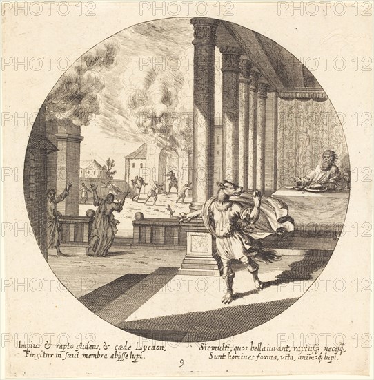 Jove Turns Lycaon into a Wolf, 1665. Creator: Georg Andreas Wolfgang.