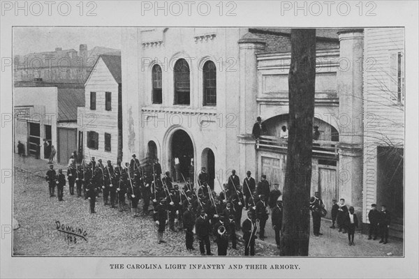 The Carolina Light Infantry and their armory, 1907. Creator: Unknown.