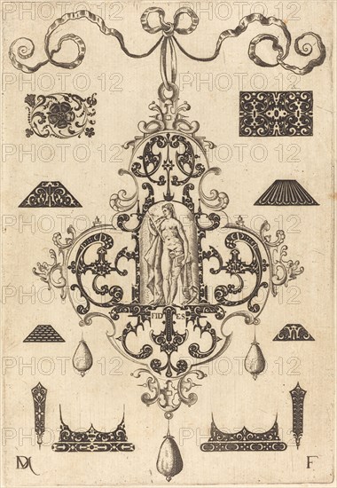 Large Pendant, Faith Standing at Centre, 1593. Creator: Daniel Mignot.
