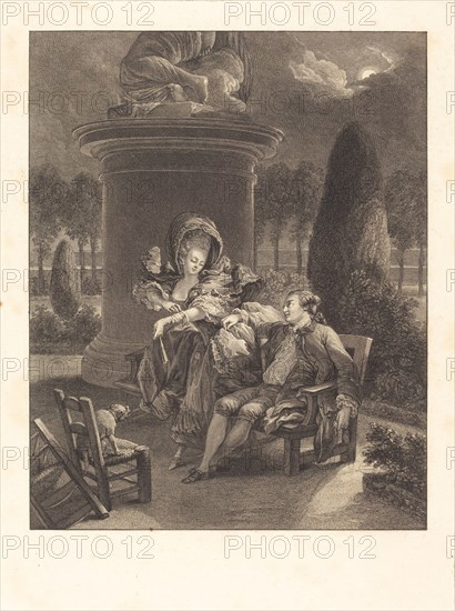 La soiree des Thuileries, 1774. Creator: Jean Baptiste Blaise Simonet.