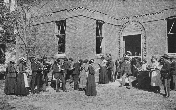 Class in outdoor arithmetic, 1904. Creator: Frances Benjamin Johnston.