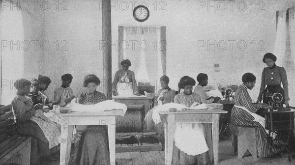 A sewing-class at Snow Hill, 1904. Creator: Frances Benjamin Johnston.