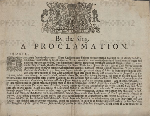 'By the King [Charles II]. A Proclamation'..., 1674. Creator: Unknown.