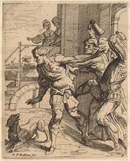 The Prodigal Son Driven from the Tavern. Creator: Theodoor van Thulden.