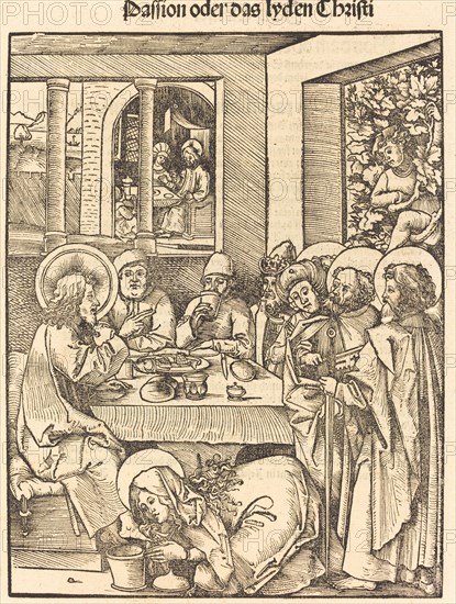 Mary Magdalen Washing Feet of Christ. Creator: Hans Wechtlin the Elder.
