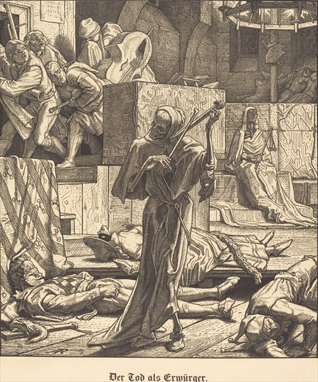 Der Tod als Erwürger (Death as Strangler), 1851. Creator: Alfred Rethel.