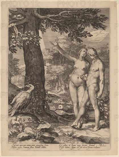Adam and Eve before the Tree of Knowledge, 1604. Creator: Jan Saenredam.