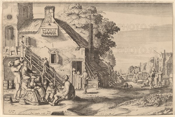 Spring (Village Fair before an Inn), 1617. Creator: Jan van de Velde II.