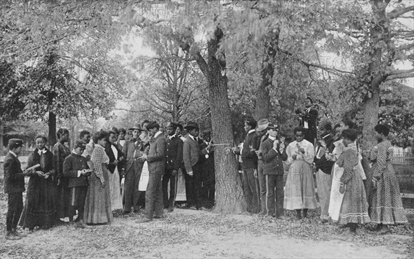 Class in outdoor nature study, 1904. Creator: Frances Benjamin Johnston.