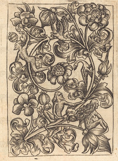 Ornament with Wild Folk, c. 1460/1465. Creator: Master E.S., Follower of.