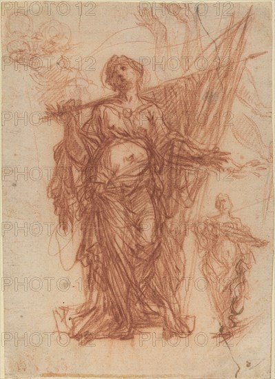 Female Saint Carrying a Banner [recto]. Creator: Baldassare Franceschini.